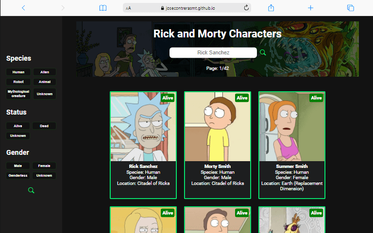 Rick and Morty Characters